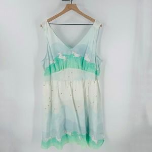 Mint Green Unicorn Print Dress